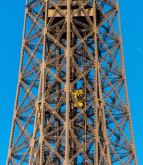 The elevator for the Eiffel tower