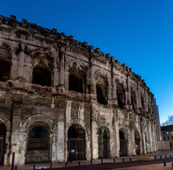 Fototapeta premium The Arena of Nîmes is a Roman amphitheatre, situated in the French city of Nîmes. Built around AD 70, it was remodelled in 1863 to serve as a bullring.