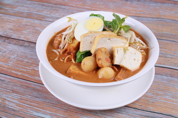 Curry mee is a popular food in Penang