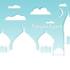 Hand drawn Sketch of Ramadan Kareem islamic design mosque dome
