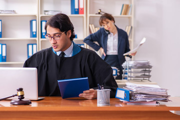 Two lawyers working in the office