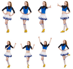 Cheerleader isolated on the white background