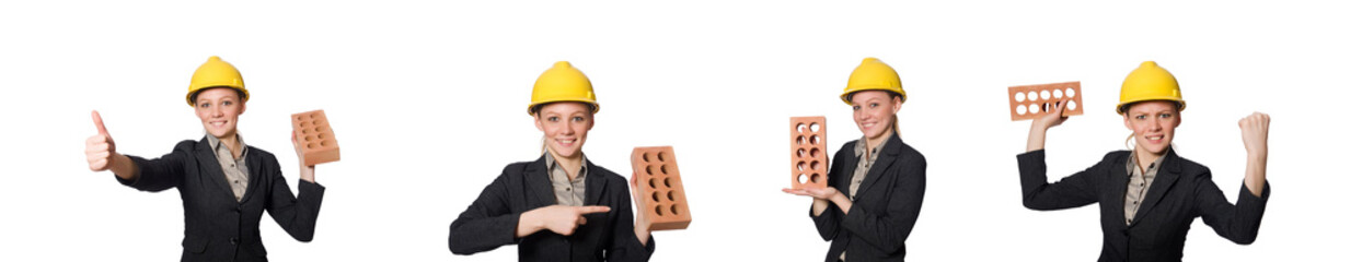 Young architect isolated on white