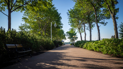 Confederation Landing Park in the downtown of Charlottetown, Prince Edward Island, Canada in the summer morning 