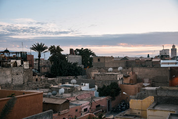 Fototapeta premium Rooftops at Sunrise in Marrakesh Morocco 