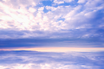 sky and clouds reflection on water for natural background 