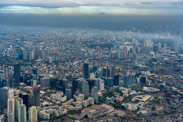 Fototapeta na wymiar Bird view of Bonifacio Global city skyline in the morning
