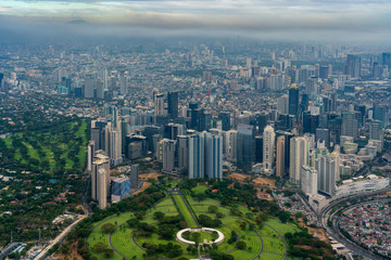 Bird view of Bonifacio Global city skyline in the morning © hit1912