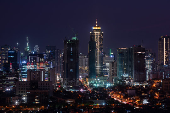 Bonifacio Global city skyline at Magic hour	
