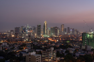 Bonifacio Global city skyline at Magic hour	
