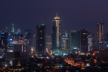 Fototapeta na wymiar Bonifacio Global city skyline at Magic hour 