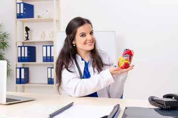 Female doctor cardiologist working in the clinic 