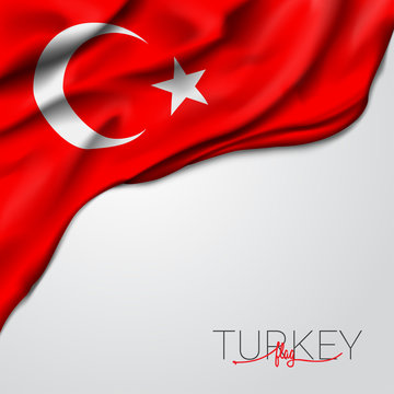 Turkey Waving Flag Vector Illustration