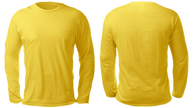 Yellow Long Sleeved Shirt Design Template