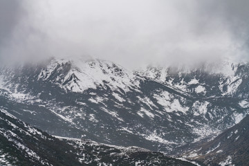 Fototapeta na wymiar Western Sichuan, China, Snow Mountain Cloud Falls