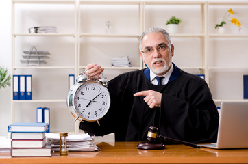 Aged lawyer working in the courthouse  