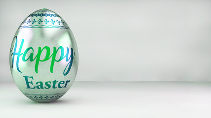 HAPPY EASTER PLATA  Verde azul