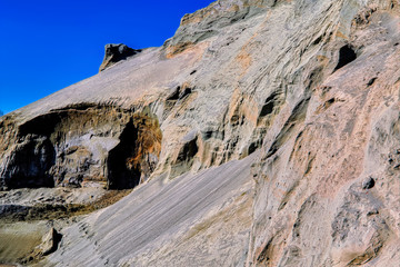Sand dune on a blue cloudless sky. Dual-ISO photo.