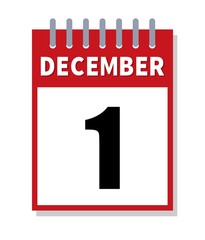 December 1. Aids awareness month calendar for World Aids Day