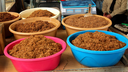 Picture of seasonings booth taken in Beer-Sheva (Israel) farmers market.