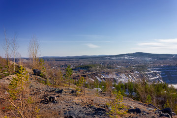 View of the quarry and the old mine from the observation platform