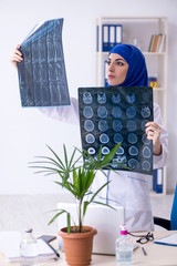 Arab female doctor working in the clinic 