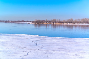 Volga river. Early spring