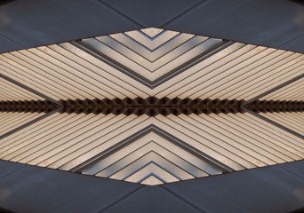 Metal grids on the building