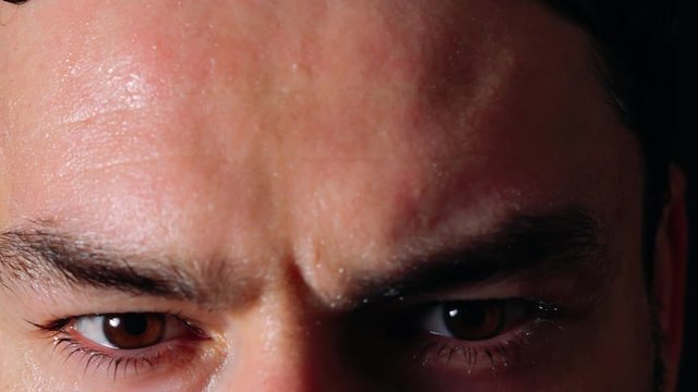 Close-Up Shot Of Exhausted Bend Muscular Man clos up