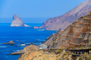 Incredible view of the coast near the village of Taganana. Tenerife. Canary Islands..Spain