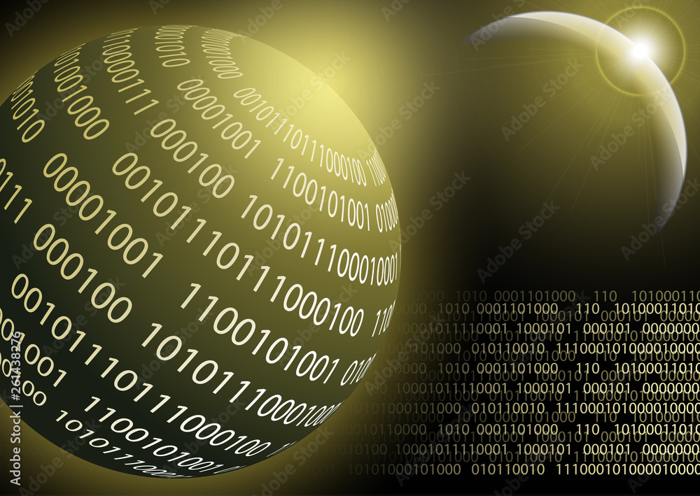Poster global international exchange of information. planet space modern technologies of the future finance