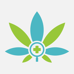 marijuana leaves, health, research, icon