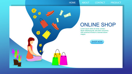 Landing Page Template for Online shop or business 