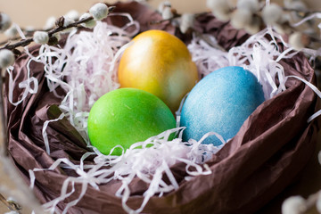 Easter eggs in a basket