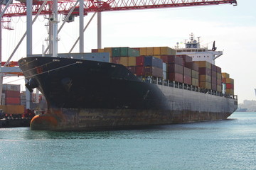 cargo ship in port