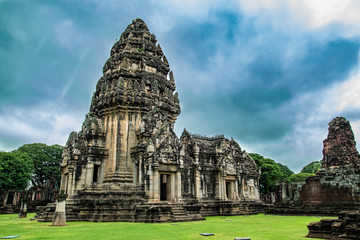 Fototapeta na wymiar Stone monument at Pimai Historical Park Nakhon Ratchasima Province in Thailand built like Angkor Wat of Cambodia 