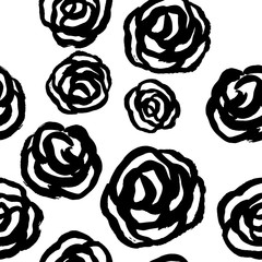 Cute pattern with hand drawn roses. Perfect design for posters, cards, textile, web pages.