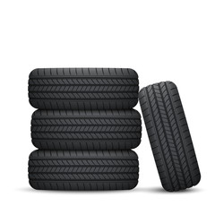 Realistic car wheel tyre