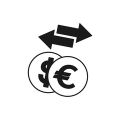 Dollar Euro exchange icon. Currency Transactions icon.