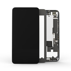 Smartphone in the open state Illustration of smartphone components isolated on white background 3d render