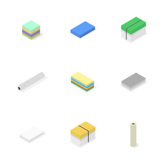 Office icons, set of different paper, vector illustration.