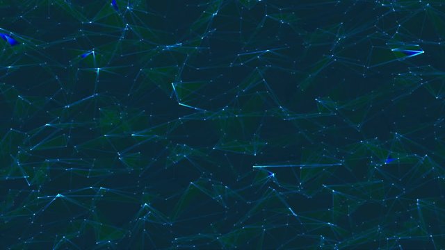 Waving geometric polygon mir shapes with dots for connection, web, network, Hi- Tech, communication projects. Motion Graphic background animation texture backdrop.