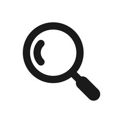Search icon illustration. Magnifying glass or search icon, flat graphic on isolated background.