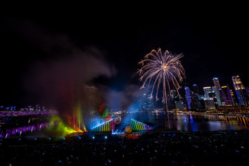 New Year fireworks at Singapore Marina area