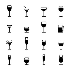 Glasses icons set, vector illustration.