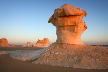 Bizarre rock formation in White desert, Egypt