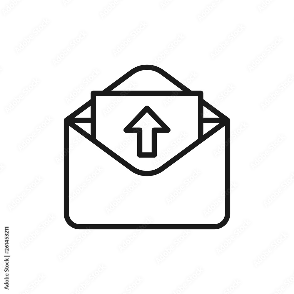 Poster feedback envelope line icon. linear style sign for mobile concept and web design. open envelope and 