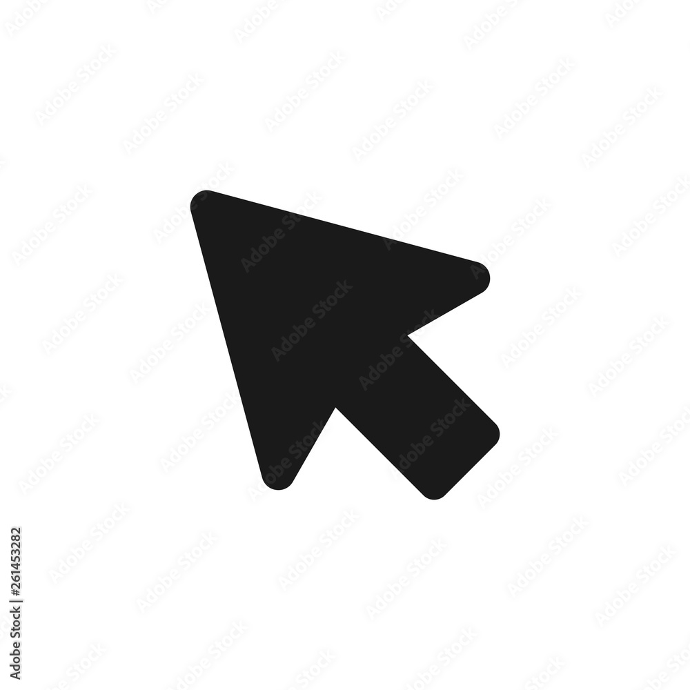Poster computer mouse cursor icon in flat style. arrow cursor illustration on white isolated background