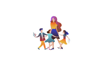 Obraz premium Educator. Flat Vector Illustration