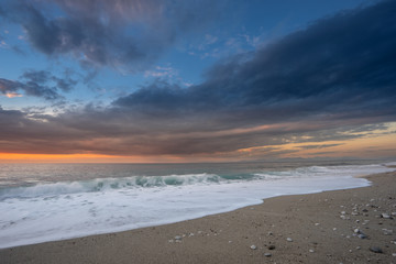 Sunset at the beach in Lefkas